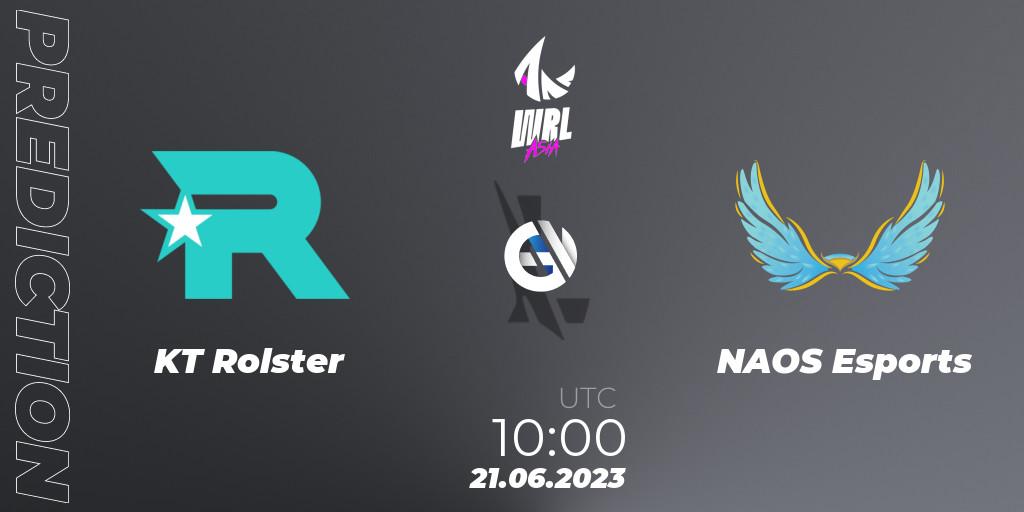 Pronósticos KT Rolster - NAOS Esports. 21.06.2023 at 10:00. WRL Asia 2023 - Season 1 - Playoffs - Wild Rift