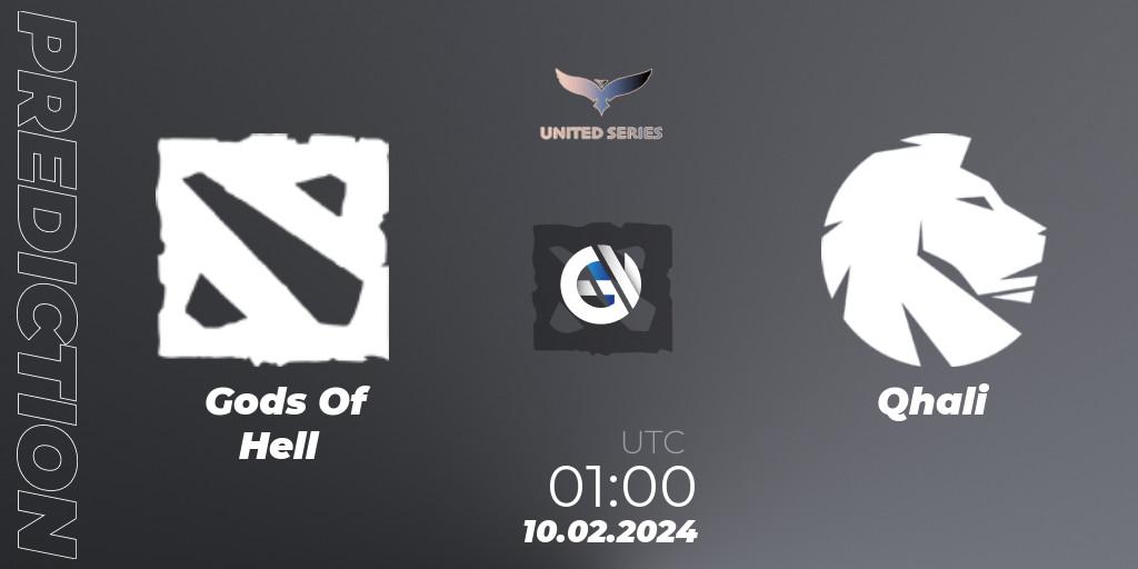 Pronósticos Gods Of Hell - Qhali. 10.02.2024 at 01:00. United Series 1 - Dota 2