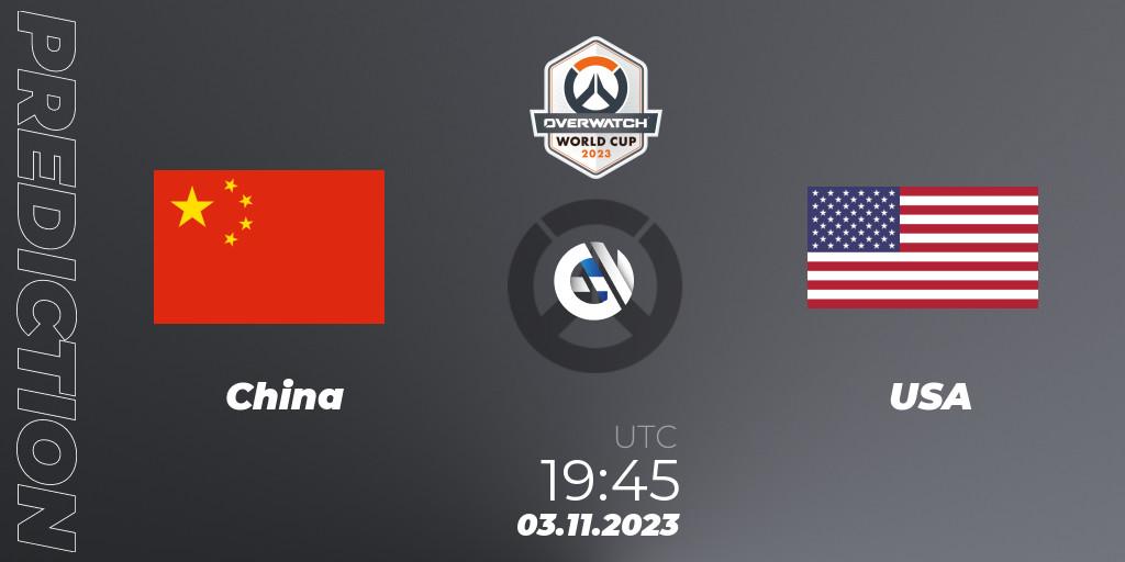 Pronósticos China - USA. 03.11.23. Overwatch World Cup 2023 - Overwatch