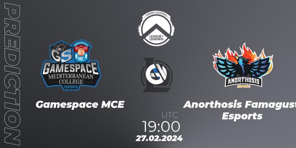 Pronósticos Gamespace MCE - Anorthosis Famagusta Esports. 27.02.24. GLL Spring 2024 - LoL