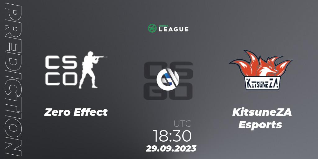 Pronósticos Zero Effect - KitsuneZA Esports. 29.09.2023 at 18:30. ESEA Season 46: Open Division - South Africa - Counter-Strike (CS2)