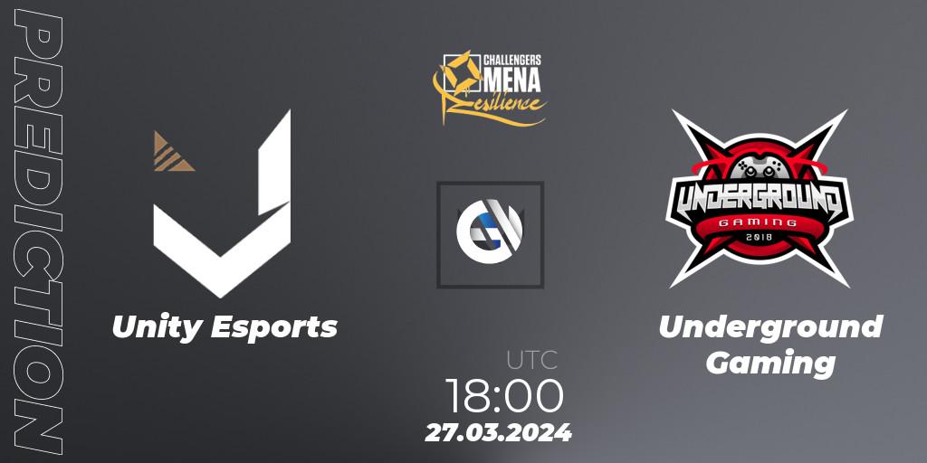 Pronósticos Unity Esports - Underground Gaming. 27.03.2024 at 18:00. VALORANT Challengers 2024 MENA: Resilience Split 1 - GCC and Iraq - VALORANT
