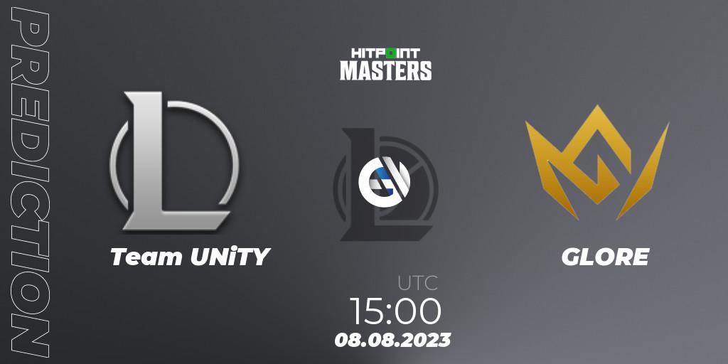Pronósticos Team UNiTY - GLORE. 08.08.2023 at 15:00. Hitpoint Masters 2024 Promotion - LoL