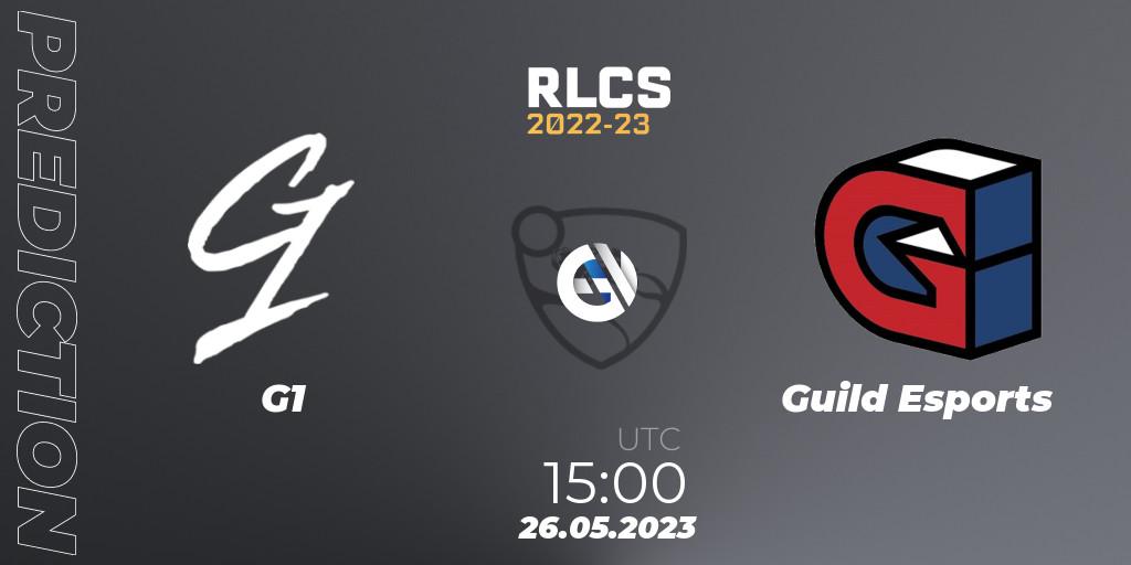 Pronósticos G1 - Guild Esports. 26.05.23. RLCS 2022-23 - Spring: Europe Regional 2 - Spring Cup - Rocket League