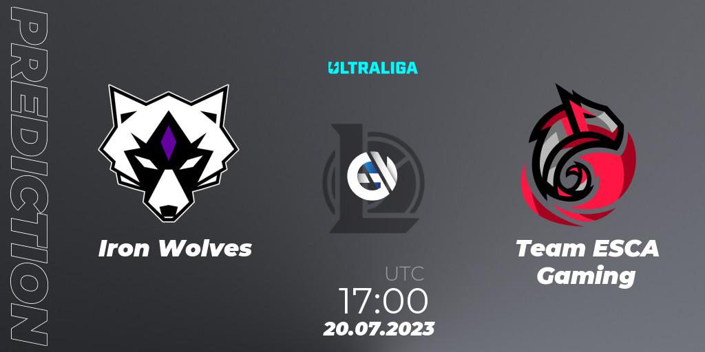 Pronósticos Iron Wolves - Team ESCA Gaming. 20.07.2023 at 17:00. Ultraliga Season 10 2023 Regular Season - LoL