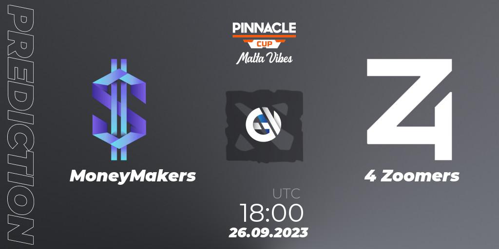 Pronósticos MoneyMakers - 4 Zoomers. 26.09.23. Pinnacle Cup: Malta Vibes #4 - Dota 2