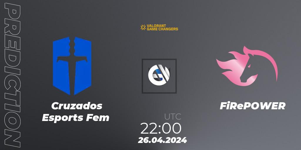 Pronósticos Cruzados Esports Fem - FiRePOWER. 26.04.2024 at 22:00. VCT 2024: Game Changers LAS - Opening - VALORANT