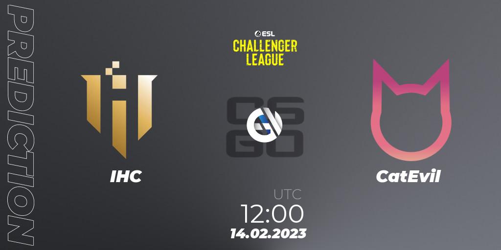 Pronósticos IHC - CatEvil. 14.02.2023 at 12:00. ESL Challenger League Season 44: Asia-Pacific - Counter-Strike (CS2)