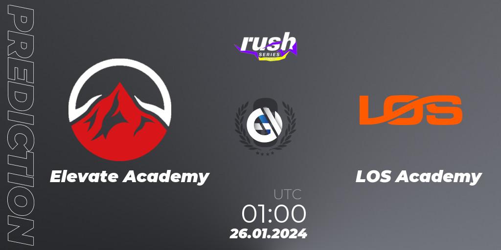 Pronósticos Elevate Academy - LOS Academy. 26.01.2024 at 01:00. RUSH SERIES Summer - Rainbow Six