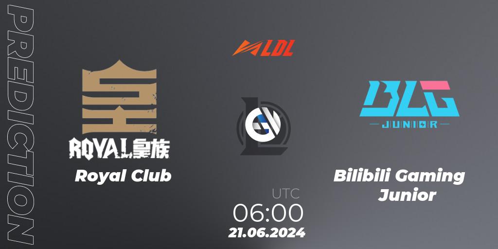 Pronósticos Royal Club - Bilibili Gaming Junior. 21.06.2024 at 06:00. LDL 2024 - Stage 3 - LoL