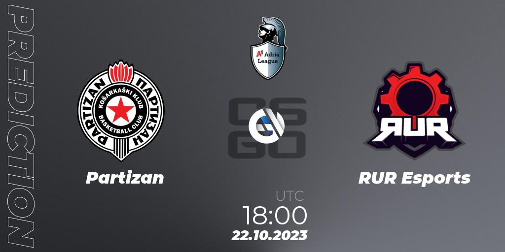 Pronósticos Partizan - RUR Esports. 22.10.23. A1 Adria League Season 12 - CS2 (CS:GO)