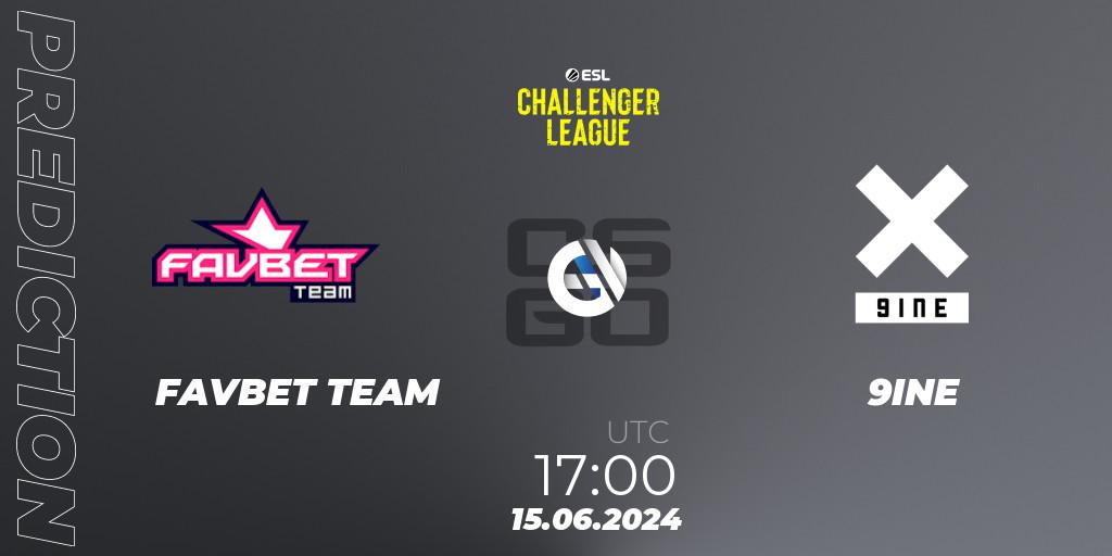 Pronósticos FAVBET TEAM - 9INE. 15.06.2024 at 17:00. ESL Challenger League Season 47 Relegation: Europe - Counter-Strike (CS2)