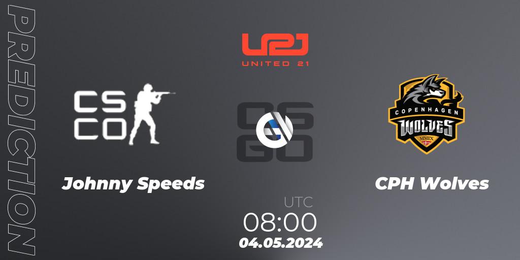 Pronósticos Johnny Speeds - CPH Wolves. 04.05.2024 at 08:00. United21 Season 15 - Counter-Strike (CS2)