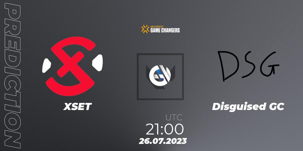 Pronósticos XSET - Disguised GC. 26.07.2023 at 21:00. VCT 2023: Game Changers North America Series S2 - VALORANT