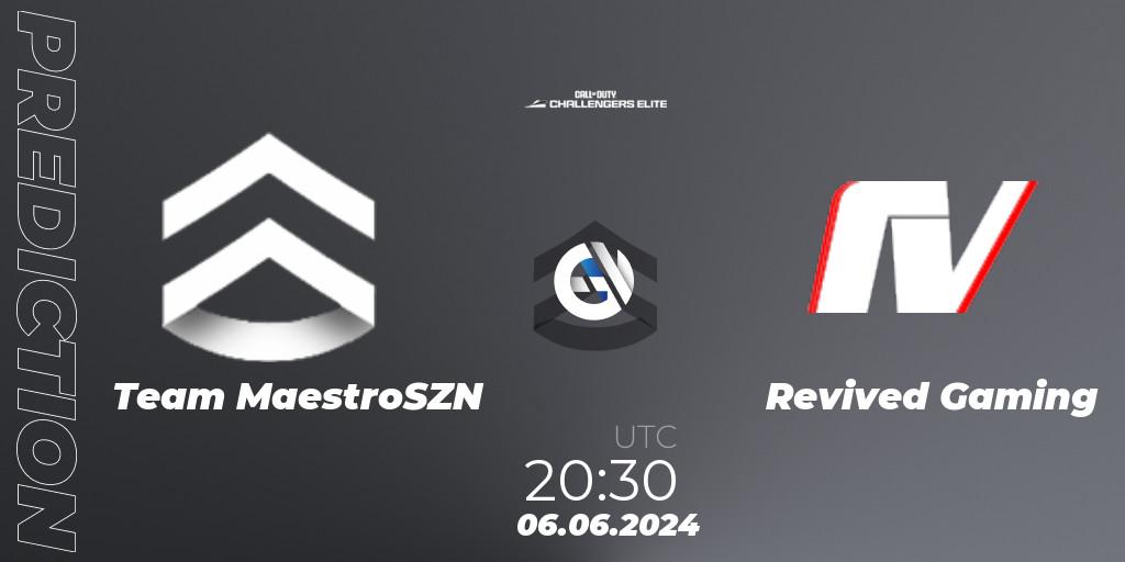 Pronósticos Team MaestroSZN - Revived Gaming. 06.06.2024 at 19:30. Call of Duty Challengers 2024 - Elite 3: EU - Call of Duty