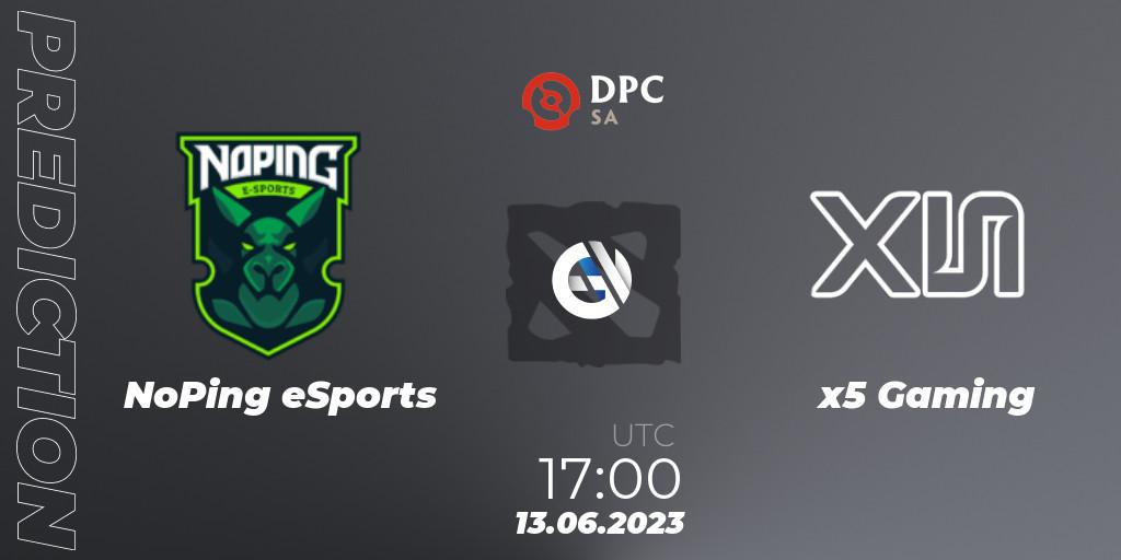 Pronósticos NoPing eSports - x5 Gaming. 13.06.2023 at 17:00. DPC 2023 Tour 3: SA Division II (Lower) - Dota 2