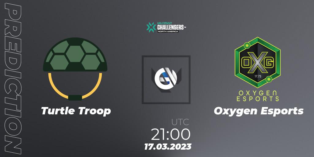 Pronósticos Turtle Troop - Oxygen Esports. 17.03.2023 at 20:10. VALORANT Challengers 2023: North America Split 1 - VALORANT