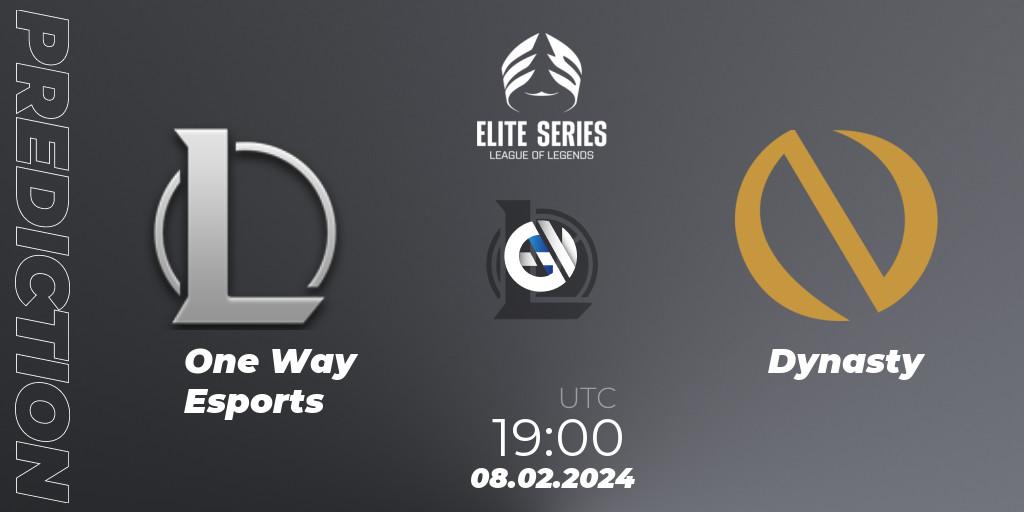 Pronósticos One Way Esports - Dynasty. 08.02.24. Elite Series Spring 2024 - LoL