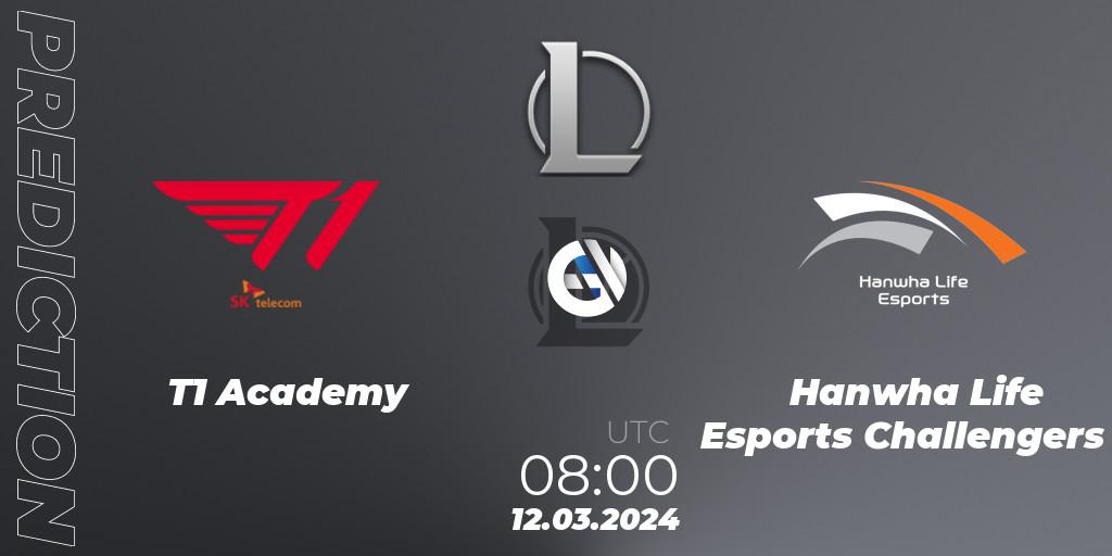 Pronósticos T1 Academy - Hanwha Life Esports Challengers. 12.03.24. LCK Challengers League 2024 Spring - Group Stage - LoL