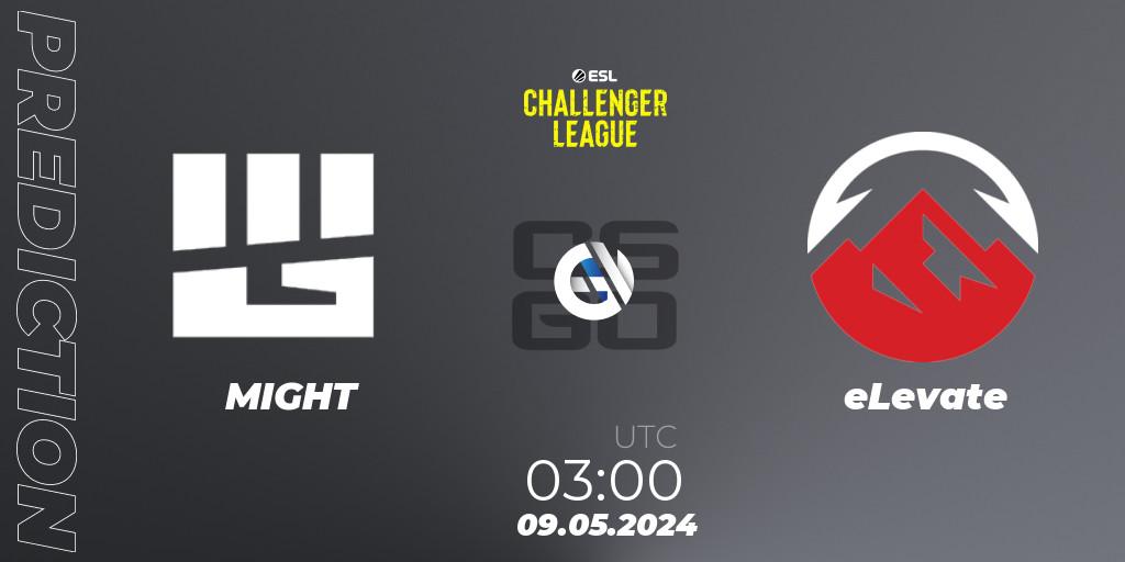 Pronósticos MIGHT - eLevate. 09.05.2024 at 02:00. ESL Challenger League Season 47: North America - Counter-Strike (CS2)