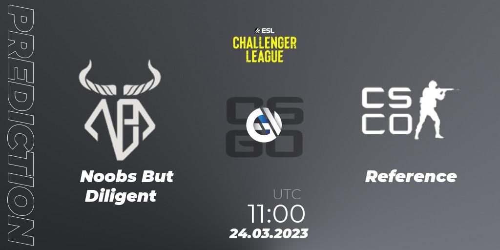 Pronósticos Noobs But Diligent - Reference. 24.03.2023 at 11:00. ESL Challenger League Season 44 Relegation: Asia-Pacific - Counter-Strike (CS2)