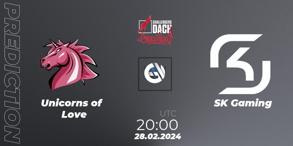 Pronósticos Unicorns of Love - SK Gaming. 28.02.2024 at 20:00. VALORANT Challengers 2024 DACH: Evolution Split 1 - VALORANT