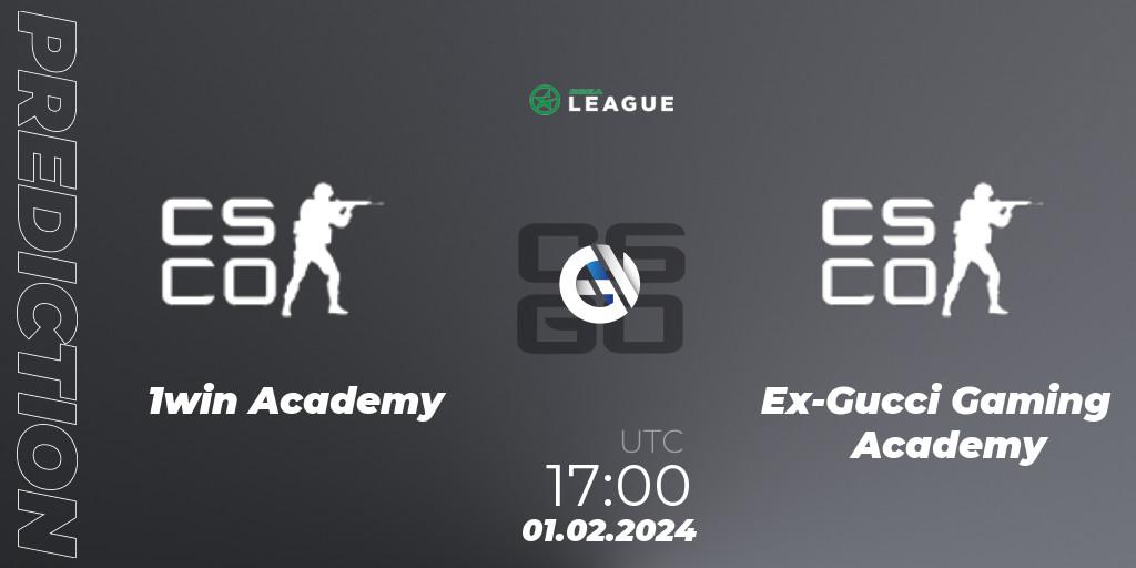 Pronósticos 1win Academy - Ex-Gucci Gaming Academy. 01.02.2024 at 17:00. ESEA Season 48: Advanced Division - Europe - Counter-Strike (CS2)