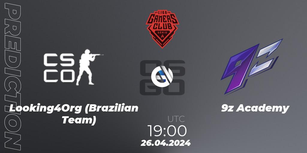 Pronósticos Looking4Org (Brazilian Team) - 9z Academy. 02.05.2024 at 19:00. Gamers Club Liga Série A: April 2024 - Counter-Strike (CS2)