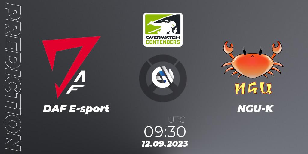 Pronósticos DAF E-sport - NGU-K. 12.09.2023 at 09:30. Overwatch Contenders 2023 Fall Series: Asia Pacific - Overwatch