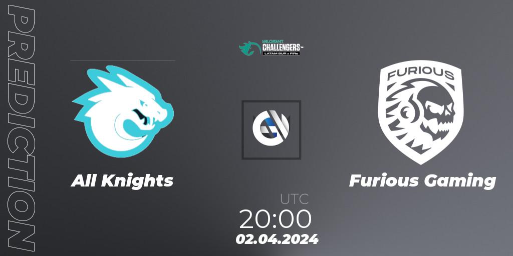 Pronósticos All Knights - Furious Gaming. 02.04.24. VALORANT Challengers 2024: LAS Split 1 - VALORANT
