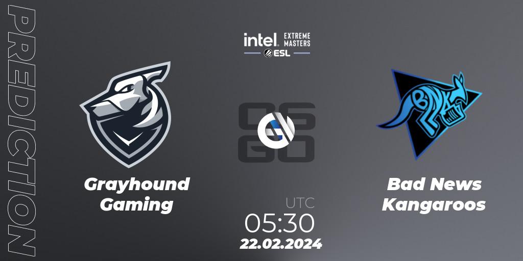 Pronósticos Grayhound Gaming - Bad News Kangaroos. 22.02.24. Intel Extreme Masters Dallas 2024: Oceanic Closed Qualifier - CS2 (CS:GO)