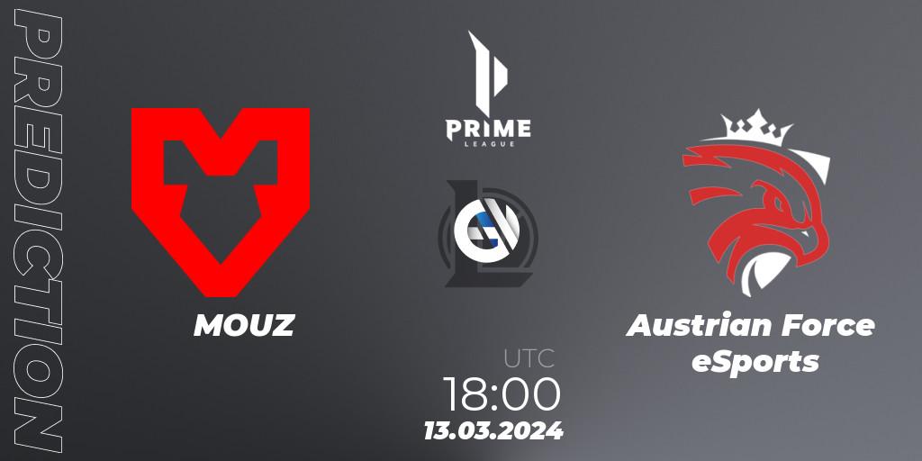 Pronósticos MOUZ - Austrian Force eSports. 13.03.24. Prime League Spring 2024 - Group Stage - LoL