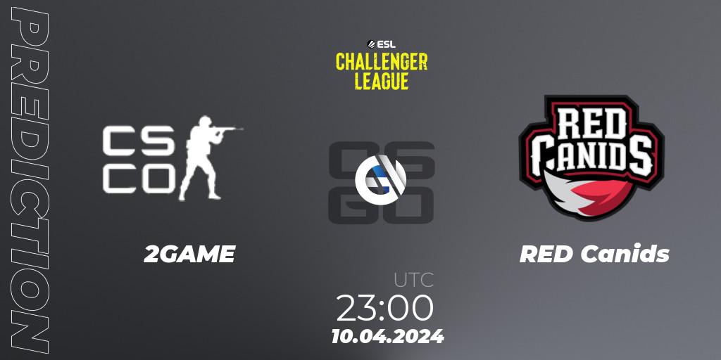 Pronósticos 2GAME - RED Canids. 10.04.24. ESL Challenger League Season 47: South America - CS2 (CS:GO)