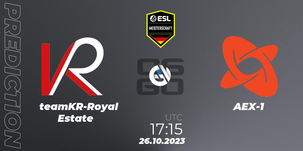 Pronósticos teamKR-Royal Estate - AEX-1. 26.10.23. ESL Meisterschaft: Autumn 2023 - CS2 (CS:GO)