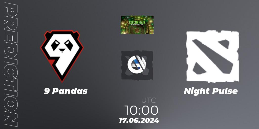 Pronósticos 9 Pandas - Night Pulse. 17.06.2024 at 09:30. The International 2024: Eastern Europe Closed Qualifier - Dota 2