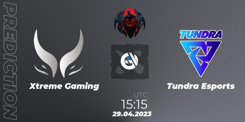 Pronósticos Xtreme Gaming - Tundra Esports. 29.04.2023 at 15:39. The Berlin Major 2023 ESL - Group Stage - Dota 2