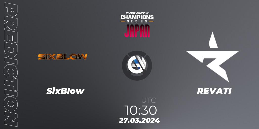 Pronósticos SixBlow - REVATI. 27.03.2024 at 10:30. Overwatch Champions Series 2024 - Stage 1 Japan - Overwatch