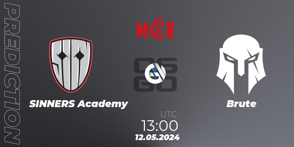 Pronósticos SINNERS Academy - Brute. 12.05.2024 at 13:00. Tipsport Cup Spring 2024: Closed Qualifier - Counter-Strike (CS2)