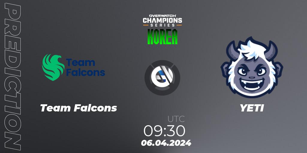 Pronósticos Team Falcons - YETI. 06.04.24. Overwatch Champions Series 2024 - Stage 1 Korea - Overwatch