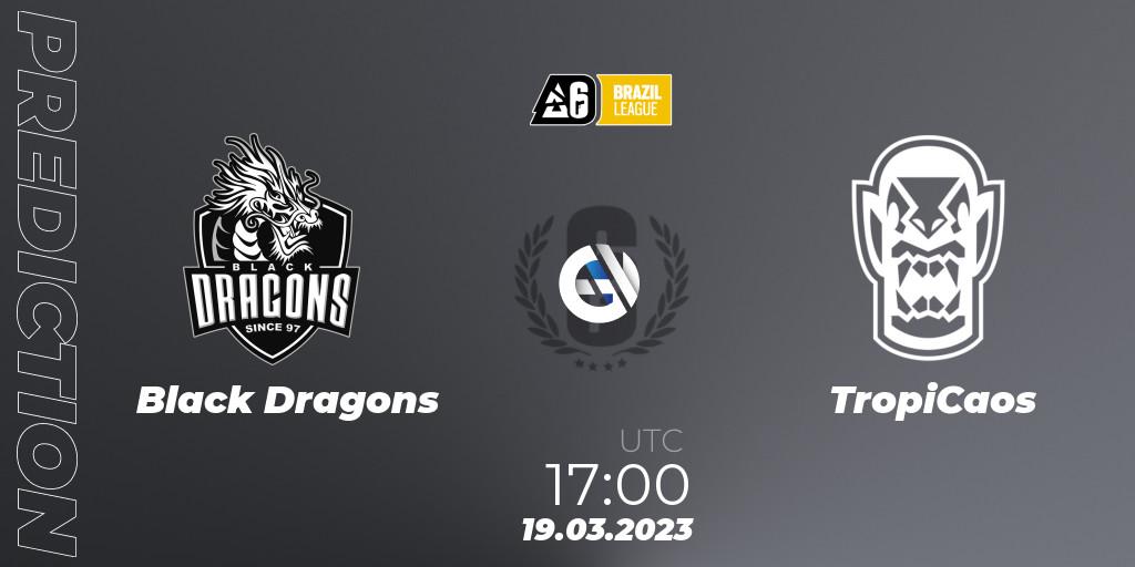 Pronósticos Black Dragons - TropiCaos. 19.03.23. Brazil League 2023 - Stage 1 - Rainbow Six