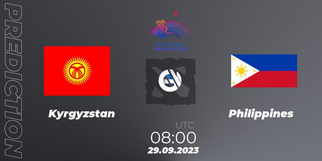 Pronósticos Kyrgyzstan - Philippines. 29.09.2023 at 08:40. 2022 Asian Games - Dota 2