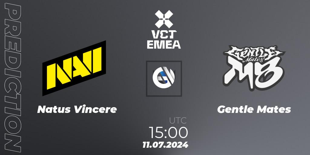 Pronósticos Natus Vincere - Gentle Mates. 11.07.2024 at 16:00. VALORANT Champions Tour 2024: EMEA League - Stage 2 - Group Stage - VALORANT