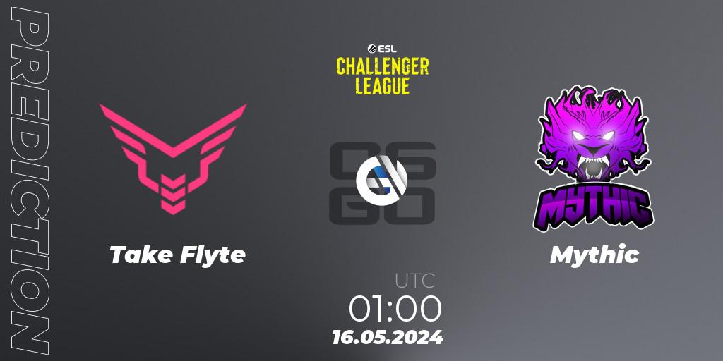 Pronósticos Take Flyte - Mythic. 16.05.2024 at 01:00. ESL Challenger League Season 47: North America - Counter-Strike (CS2)