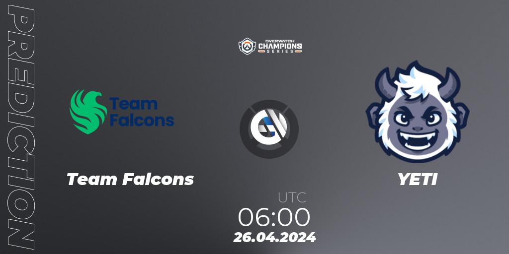 Pronósticos Team Falcons - YETI. 26.04.24. Overwatch Champions Series 2024 - Asia Stage 1 Main Event - Overwatch