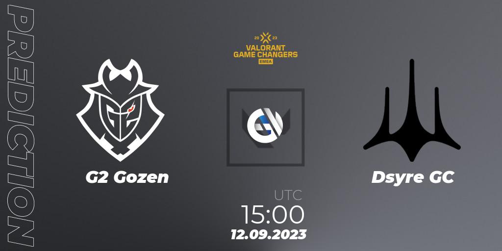 Pronósticos G2 Gozen - Dsyre GC. 12.09.2023 at 15:00. VCT 2023: Game Changers EMEA Stage 3 - Group Stage - VALORANT