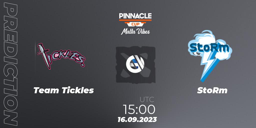 Pronósticos Team Tickles - StoRm. 16.09.2023 at 15:20. Pinnacle Cup: Malta Vibes #3 - Dota 2