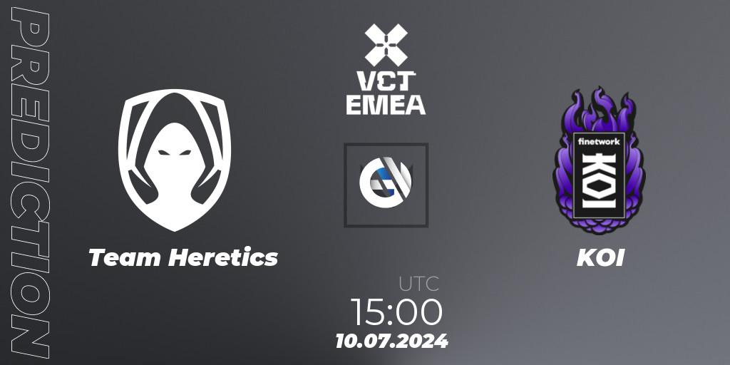 Pronósticos Team Heretics - KOI. 10.07.2024 at 16:00. VALORANT Champions Tour 2024: EMEA League - Stage 2 - Group Stage - VALORANT