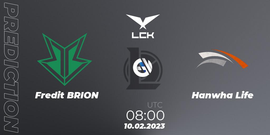 Pronósticos BRION - Hanwha Life Esports. 10.02.23. LCK Spring 2023 - Group Stage - LoL