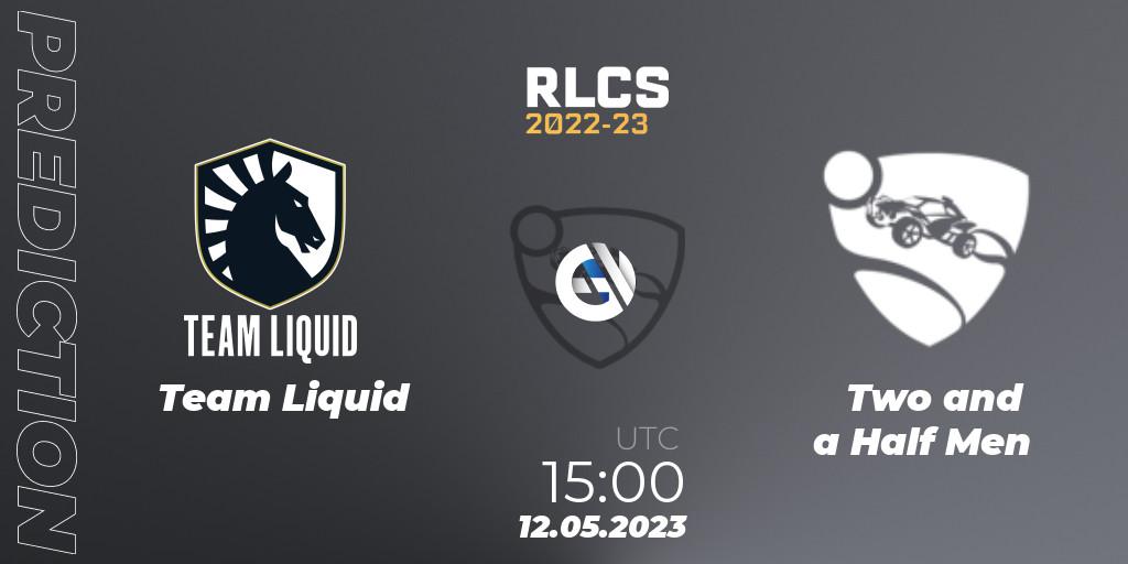 Pronósticos Team Liquid - Two and a Half Men. 12.05.2023 at 15:00. RLCS 2022-23 - Spring: Europe Regional 1 - Spring Open - Rocket League