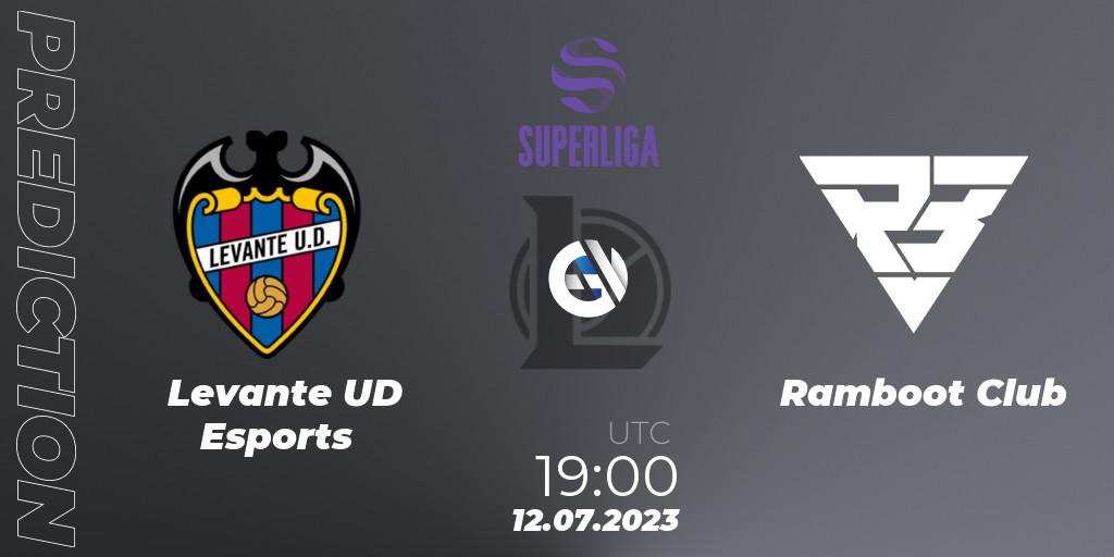 Pronósticos Levante UD Esports - Ramboot Club. 12.07.2023 at 19:00. LVP Superliga 2nd Division 2023 Summer - LoL